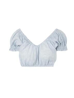 Mara Hoffman Swim Lulu Cropped Short Sleeve Top White Size Medium NWT